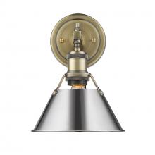  3306-BA1 AB-CH - Orwell AB 1 Light Bath Vanity in Aged Brass with Chrome shade